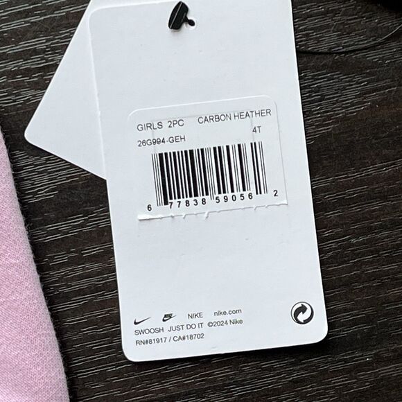 Nike Futura Stack Long Sleeve Pullover Fleece & Leggings Girls 2pc Set 4T 3-4Yrs - Picture 9 of 9